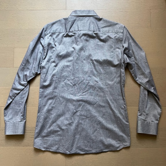 BOSS Tailored Egyptian Cotton Grey Shirt - Picture 2 of 7